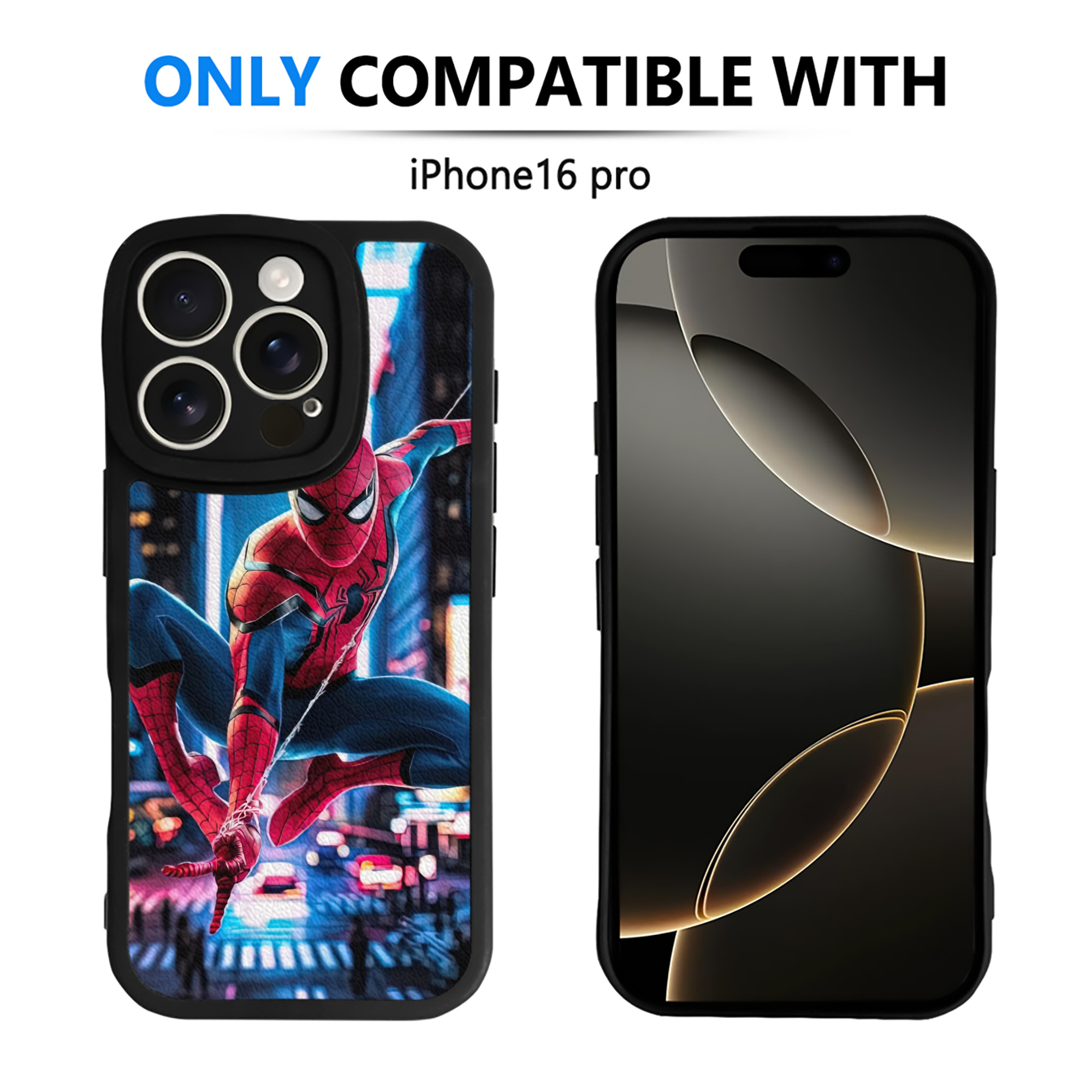 Spider Man スパイダーマン 【iPhone 16シリーズ対応】シリコンスマホケース（レザー調） 材質：シリコン